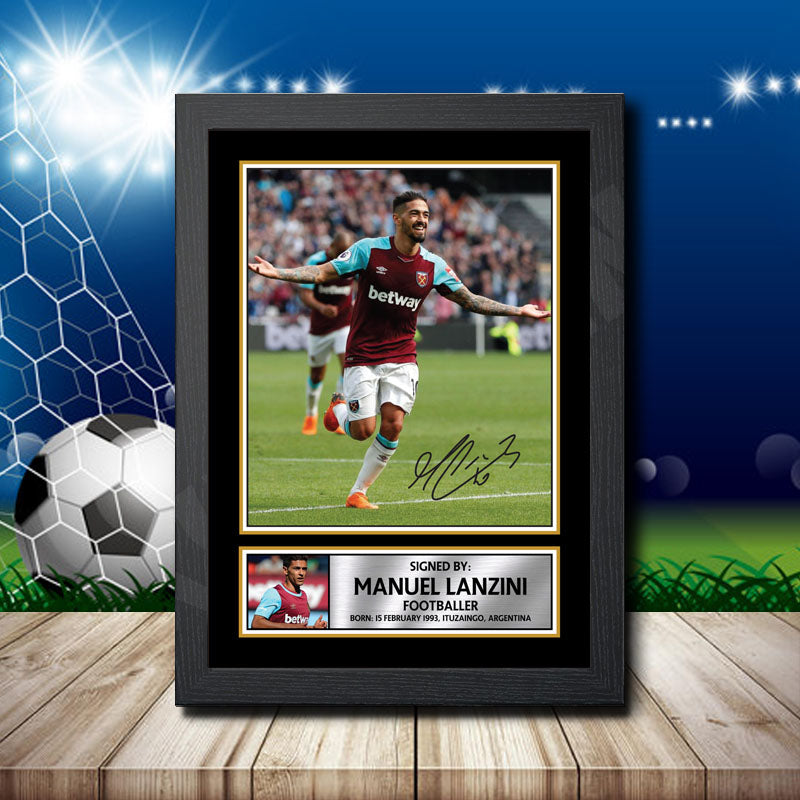 Manuel Lanzini 1 Printed Signature Footballers Star Poster Print Framed Wall Art Gift β Manuel Lanzini 1 Printed Signature Footballers Star Poster Print