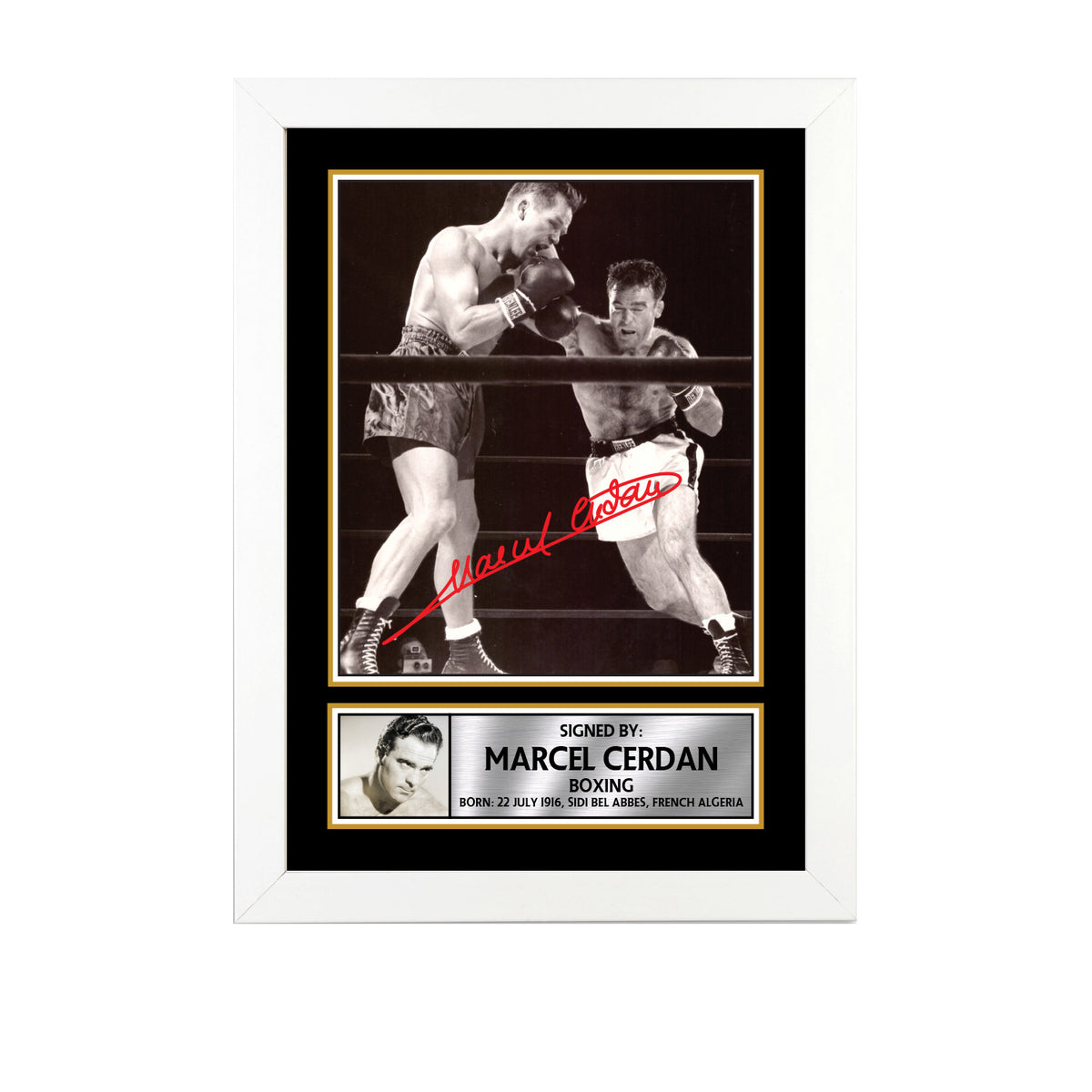 Marcel Cerdan M750 Boxing Printed Signature Poster Print Gift