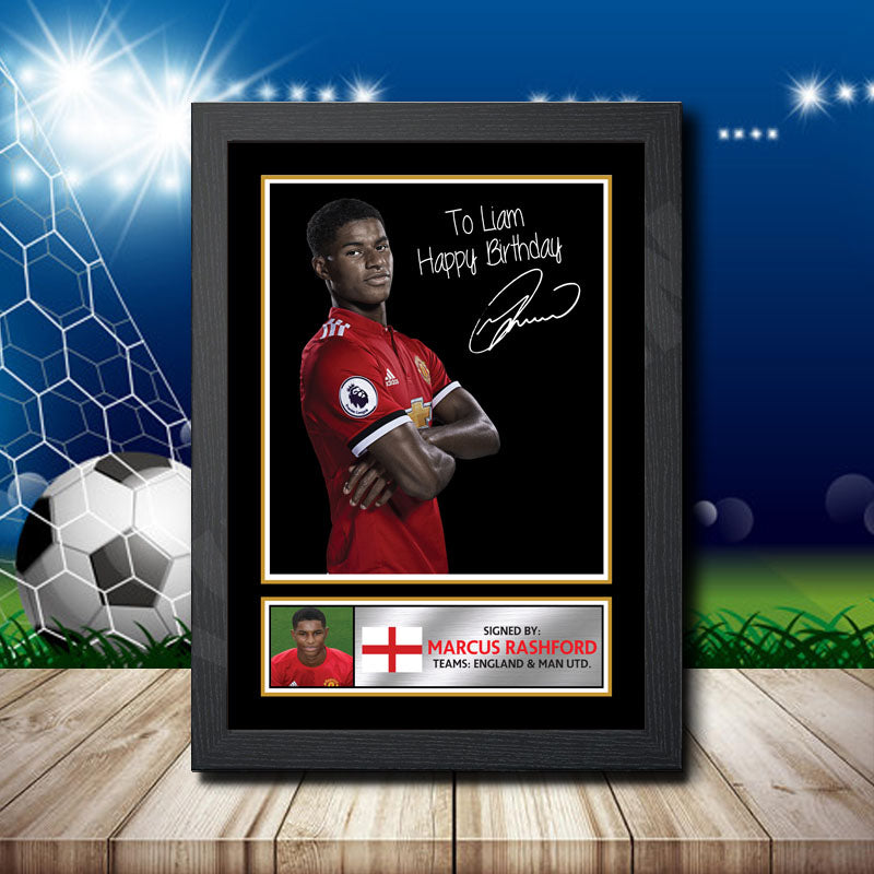 Marcus Rashford Personalised Printed Signature Footballers Star Poster Print Framed Wall Art Gift – Marcus Rashford Personalised Printed Signature Footballers Star Poster Print