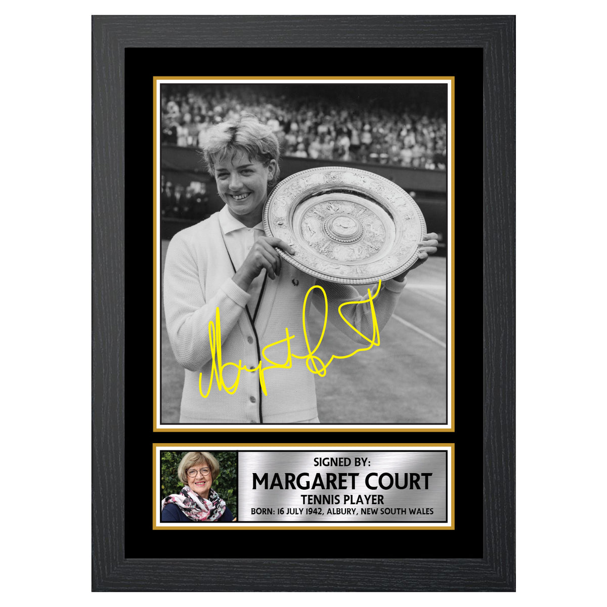Margaret Court M596 Tennis Player Printed Signature Poster Print Gift