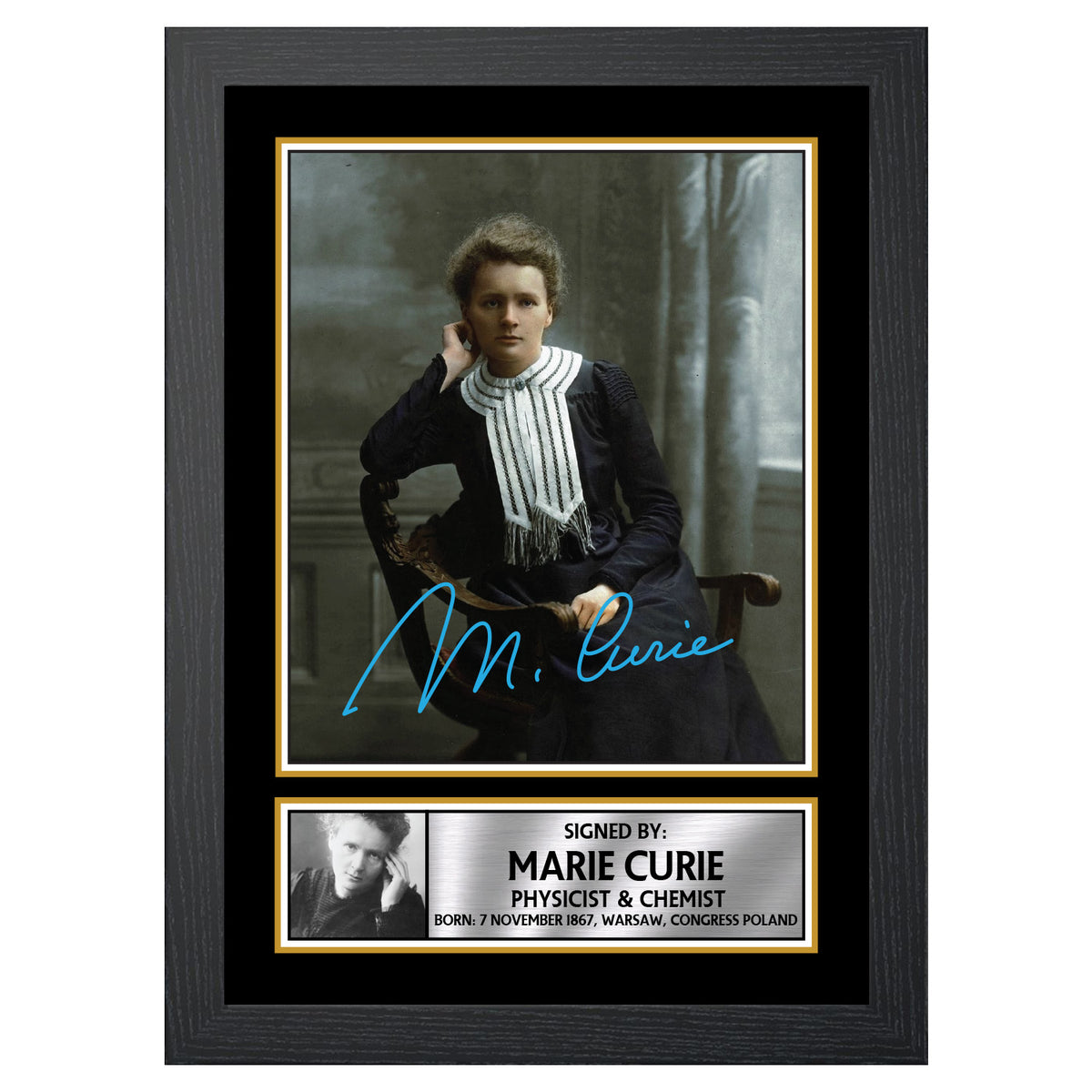 Marie Curie M440 Scientist Printed Signature Poster Print Gift