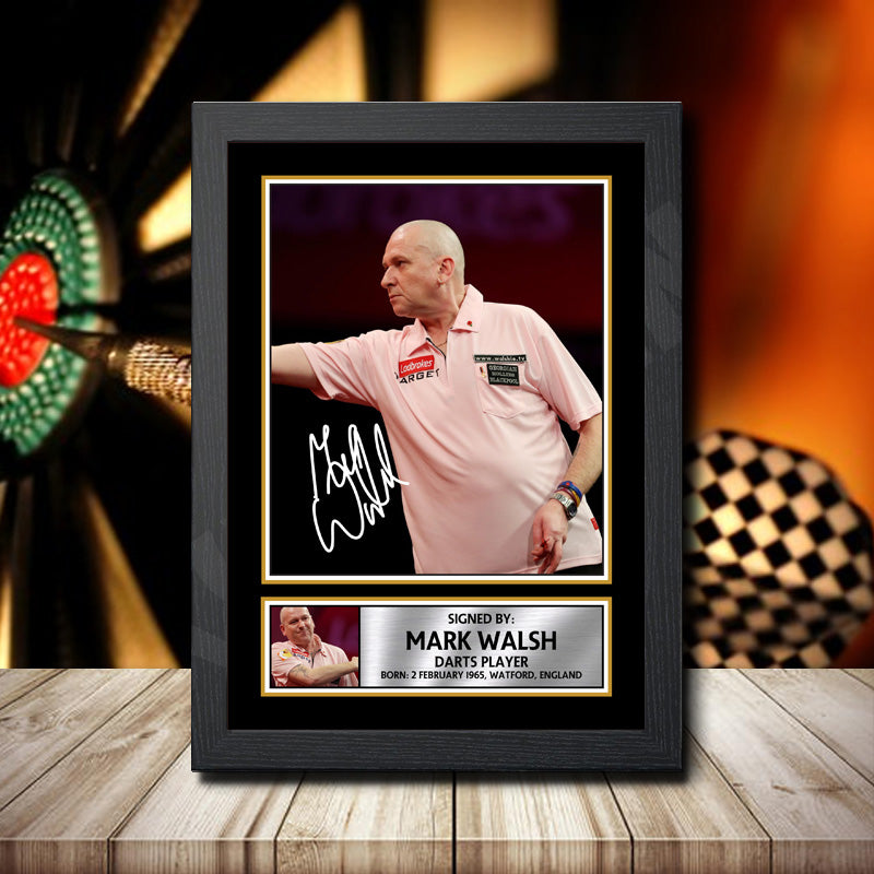 Mark Walsh 2 Printed Signature Darts Star Poster Print Framed Wall Art Gift β Mark Walsh 2 Printed Signature Darts Star Poster Print