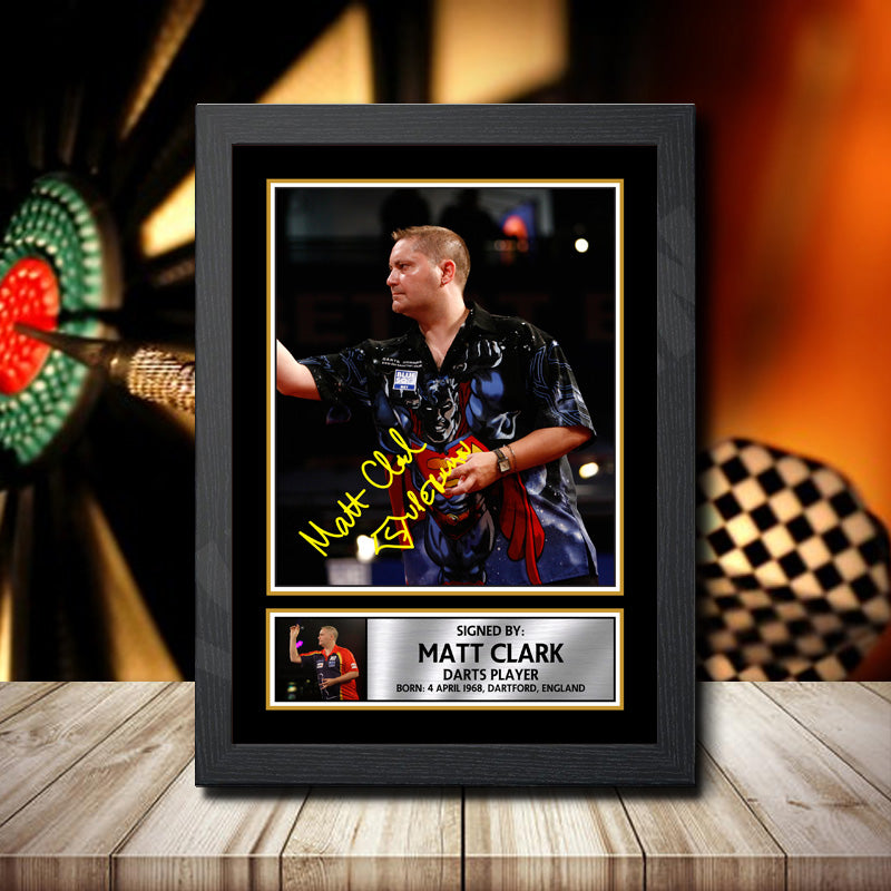 Matt Clark Printed Signature Darts Star Poster Print Framed Wall Art Gift β Matt Clark Printed Signature Darts Star Poster Print
