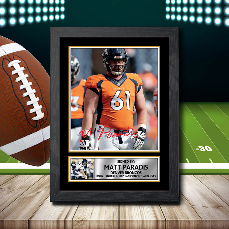 Matt Paradis – Printed Signature NFL Star Print – Matt Paradis