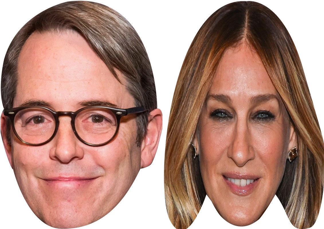 Matthew Broderick and Sarah Jessica Parker Celebrity Couple Face Mask Fancy Dress - High-Quality Cardboard Masks for Any Occasion – Matthew Broderick and Sarah Jessica Parker Couple Face Mask