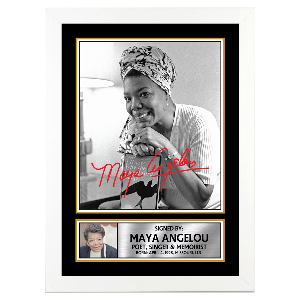 Maya Angelou M249 Authors Printed Signature Poster Print Gift