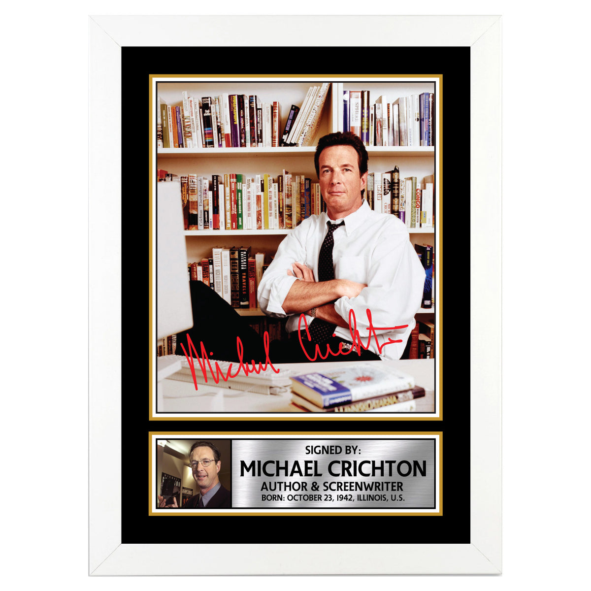 Michael Crichton M251 Authors Printed Signature Poster Print Gift