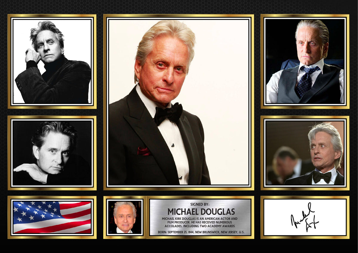 Michael Douglas – Printed Signature Television Star Print – Michael Douglas – A4 Poster