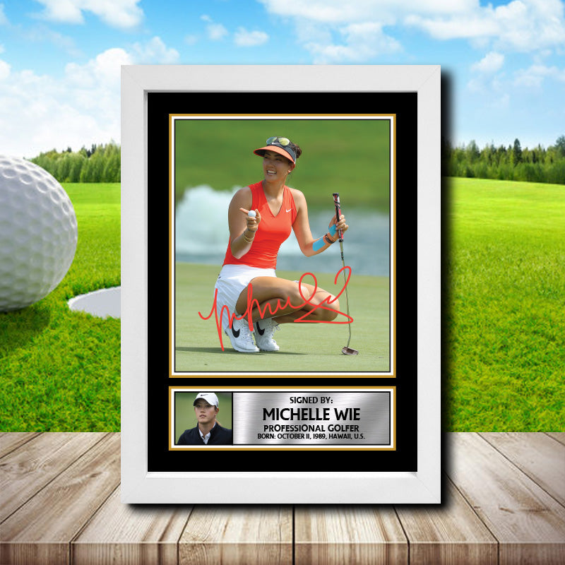 Michelle Wie 2 Golf Printed Signature Poster Print Gift