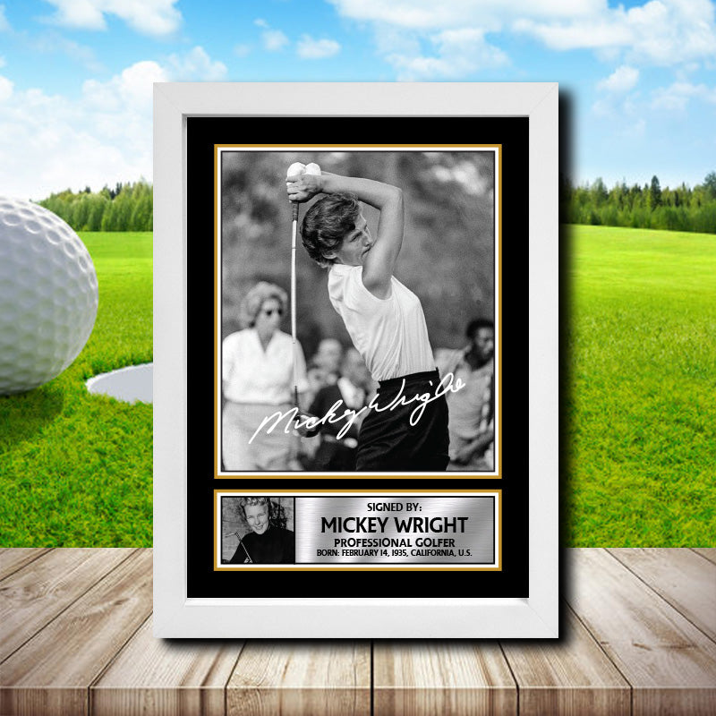 Mickey Wright 2 Golf Printed Signature Poster Print Gift