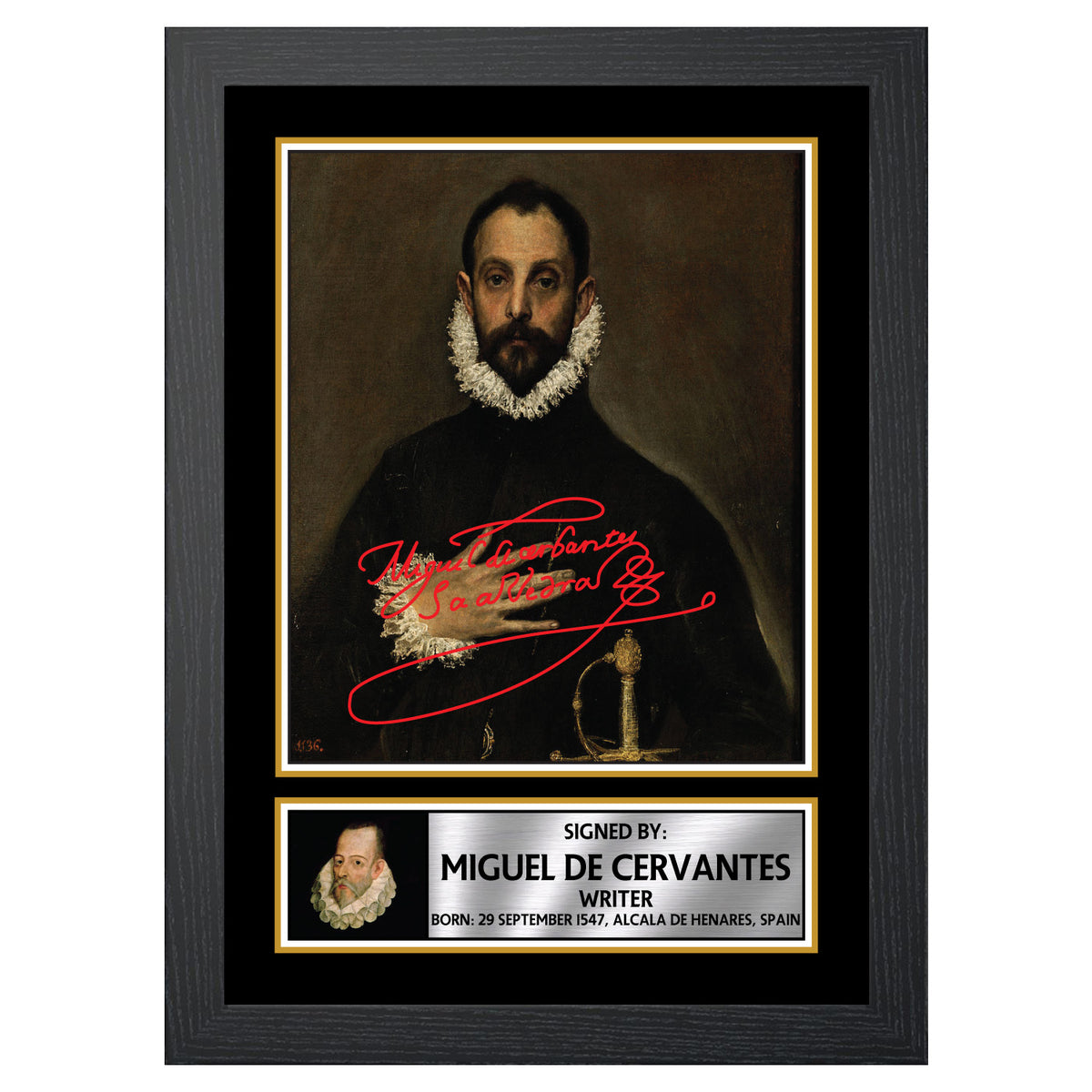 Miguel de Cervantes M254 Authors Printed Signature Poster Print Gift