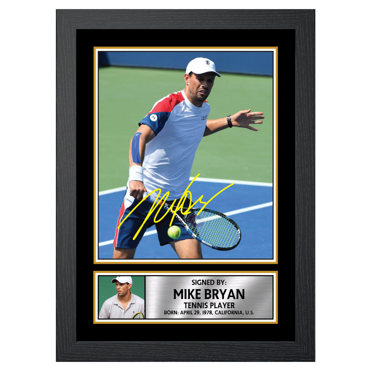 Mike Bryan M616 Tennis Player Printed Signature Poster Print Gift