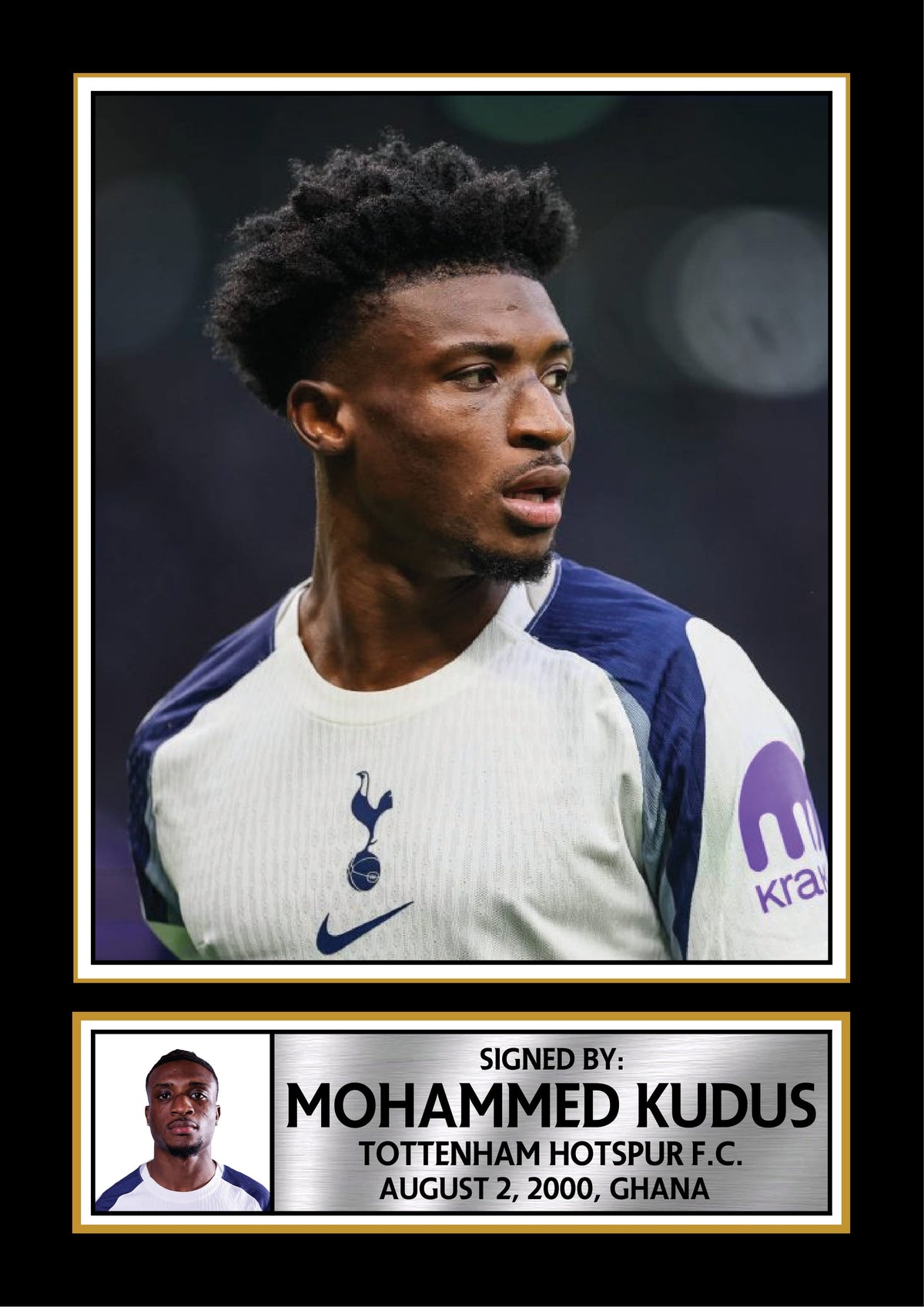 Mohammed Kudus Printed Signature Poster Print