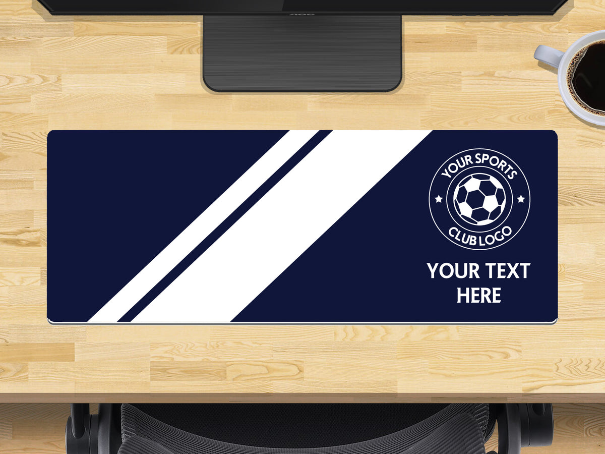 Personalised Football Club Colours Extra Large Mouse Mat 800mm x 300mm - Navy