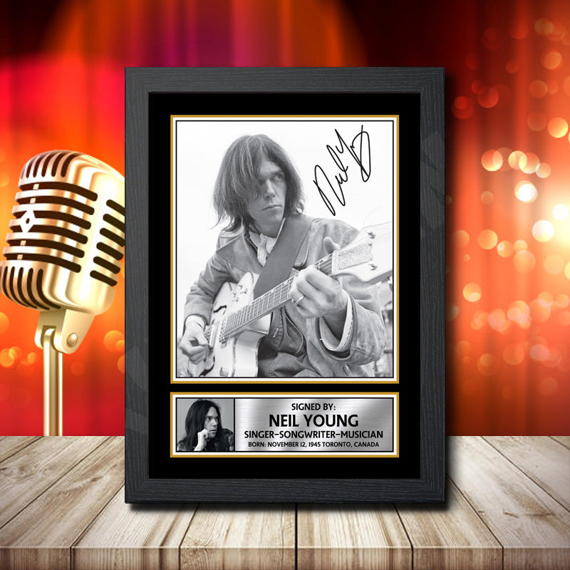 Neil Young 1 – Printed Signature Music Star Print – Neil Young 1
