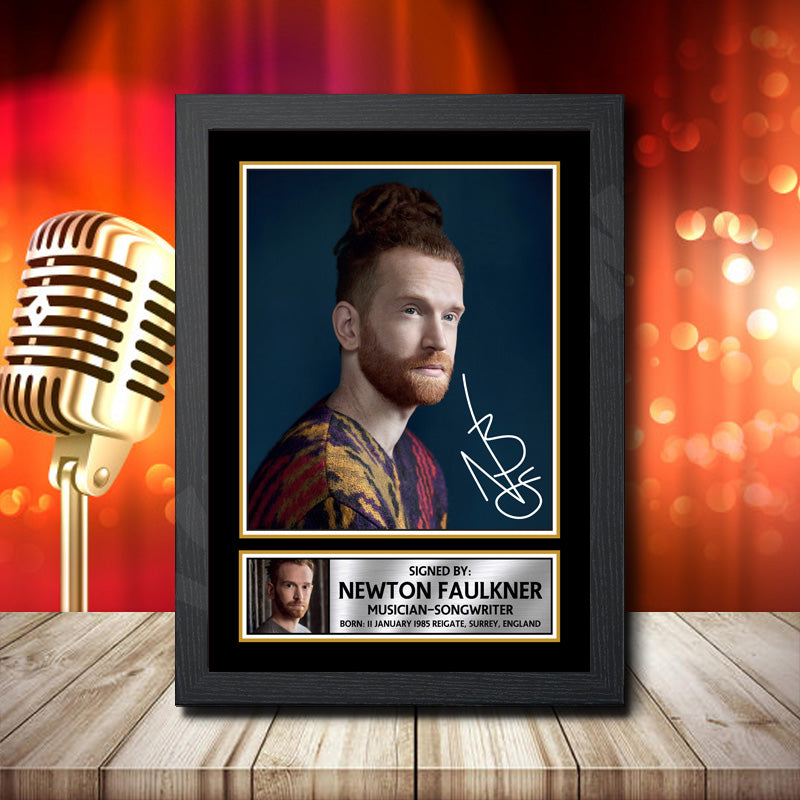 Newton Faulkner 1 – Printed Signature Music Star Print – Newton Faulkner 1