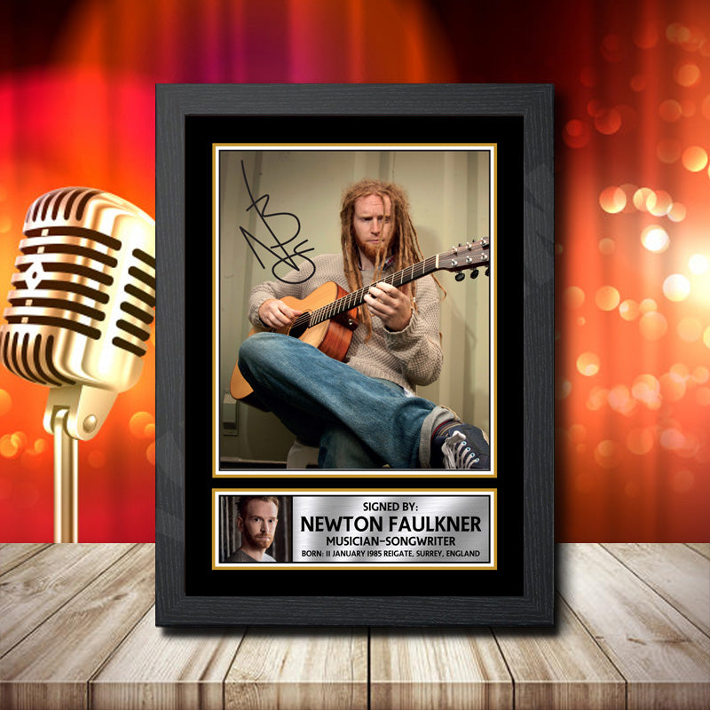 Newton Faulkner 2 – Printed Signature Music Star Print – Newton Faulkner 2
