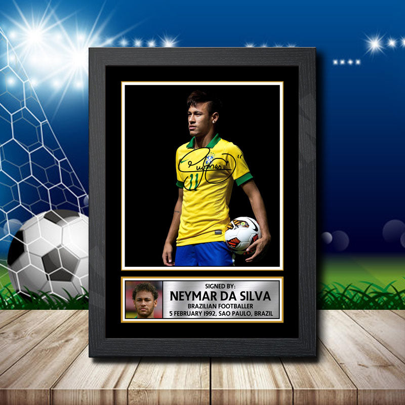 Neymar Da Silva 1 Printed Signature Footballers Star Poster Print Framed Wall Art Gift – Neymar Da Silva 1 Printed Signature Footballers Star Poster Print