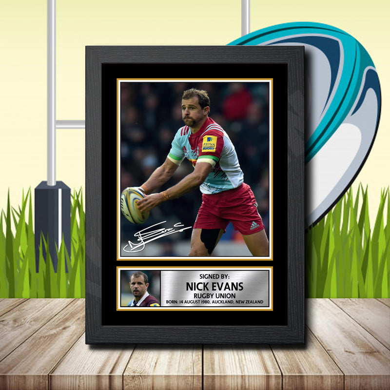 Nick Evans 2 Printed Signature Rugby Star Poster Print Framed Wall Art Gift – Nick Evans 2 Printed Signature Rugby Star Poster Print