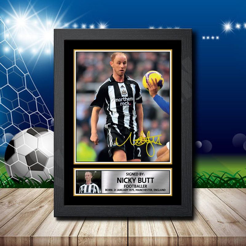 Nicky Butt 1 Printed Signature Footballers Star Poster Print Framed Wall Art Gift – Nicky Butt 1 Printed Signature Footballers Star Poster Print