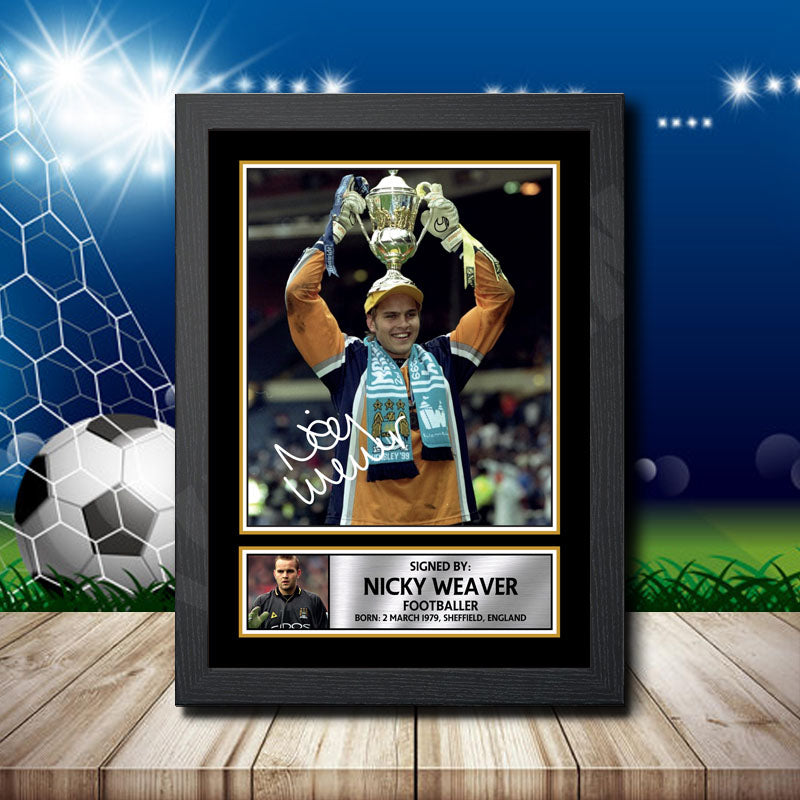 Nicky Weaver 1 Printed Signature Footballers Star Poster Print Framed Wall Art Gift β Nicky Weaver 1 Printed Signature Footballers Star Poster Print