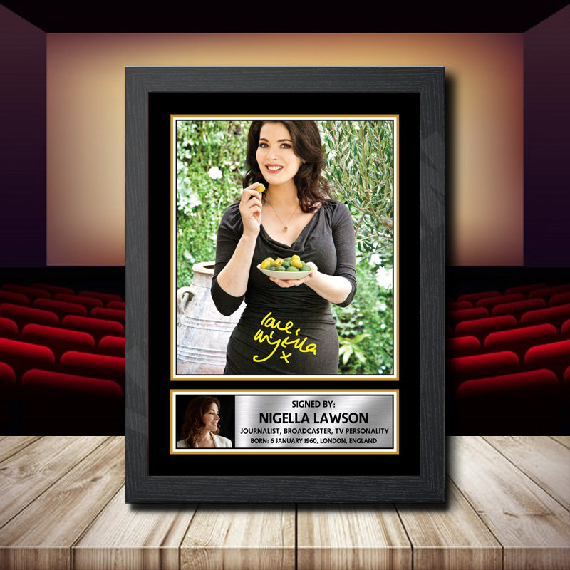 Nigella Lawson 2 Printed Signature Movie Star Poster Print Framed Wall Art Gift β Nigella Lawson 2 Printed Signature Movie Star Poster Print