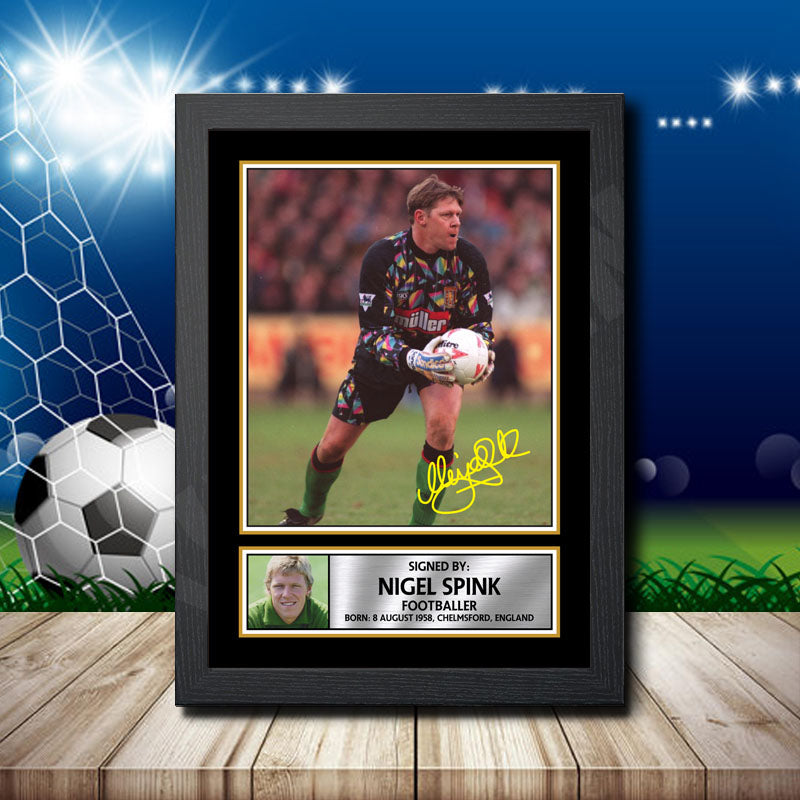 Nigel Spink 2 Printed Signature Footballers Star Poster Print Framed Wall Art Gift – Nigel Spink 2 Printed Signature Footballers Star Poster Print