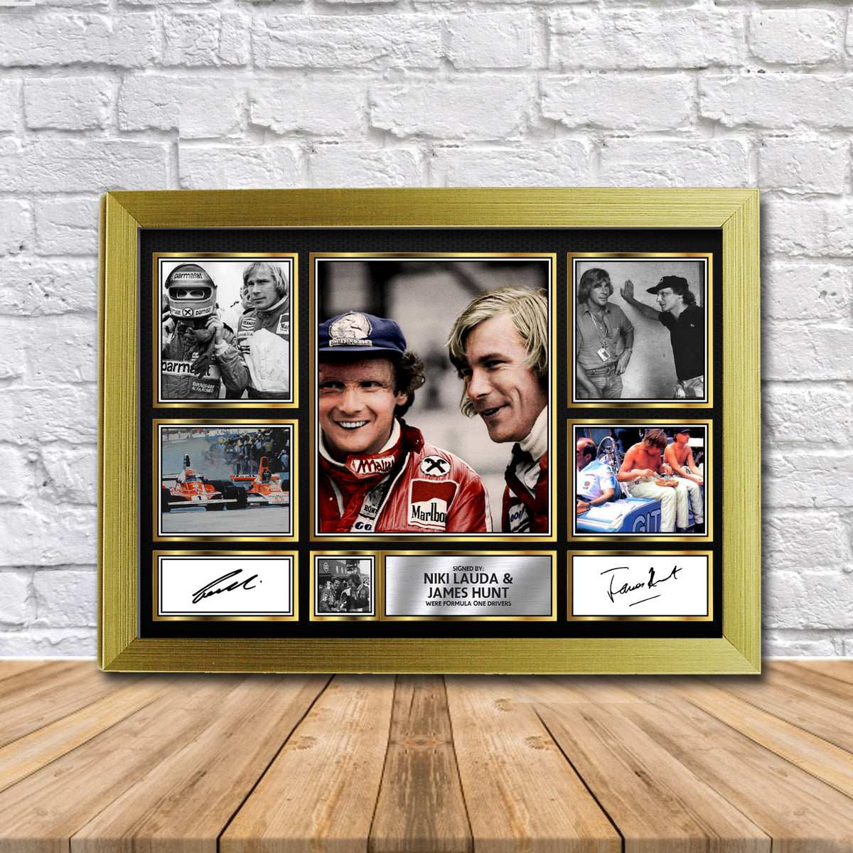 Niki Lauda & James Hunt Motorsport Gift Framed Printed Signature Star Poster Print Wall Art Gift – Niki Lauda & James Hunt Motorsport Gift Framed Printed Signature Star Poster