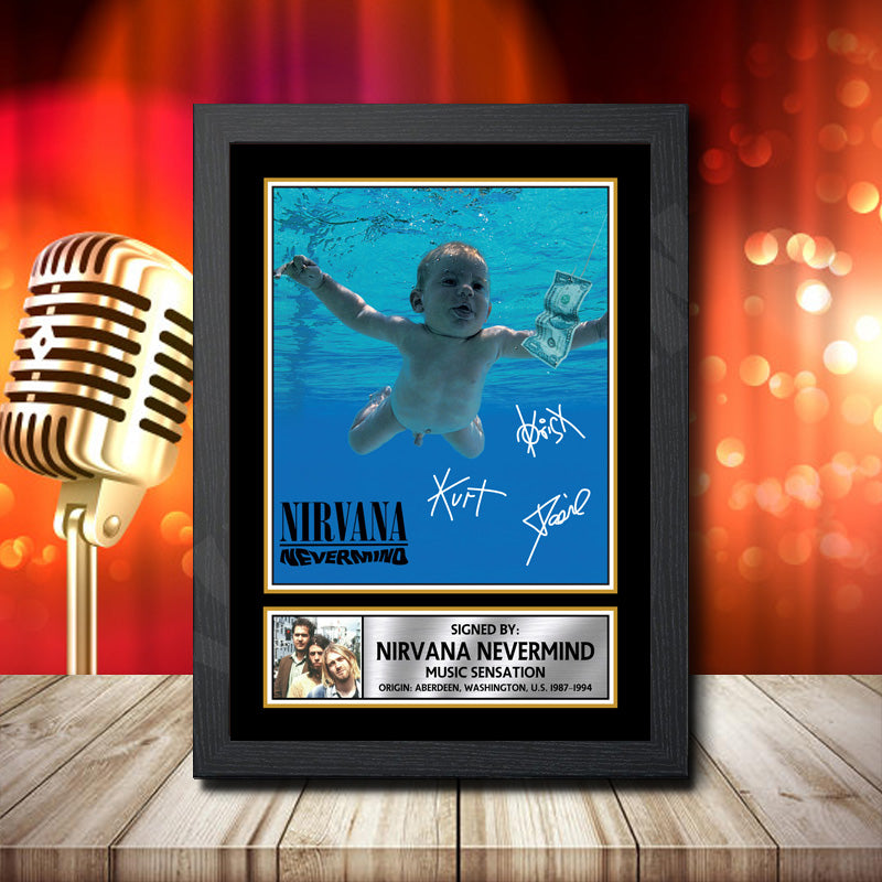 Nirvana Nevermind 4 – Printed Signature Music Star Print – Nirvana Nevermind 4