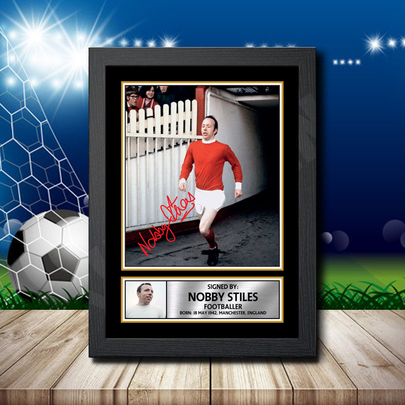 Nobby Stiles 1 Printed Signature Footballers Star Poster Print Framed Wall Art Gift β Nobby Stiles 1 Printed Signature Footballers Star Poster Print