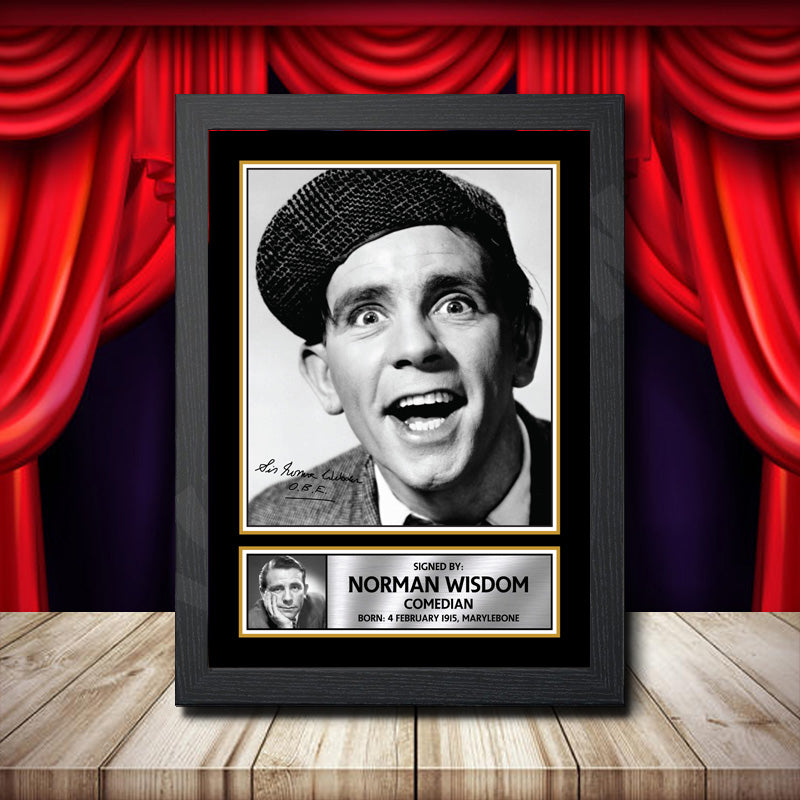 Norman Wisdom 2 Printed Signature Comedy Star Poster Print Framed Wall Art Gift – Norman Wisdom 2 Printed Signature Comedy Star Poster Print