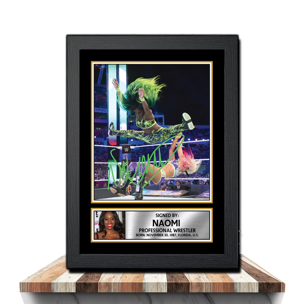 Naomi M1048 Wrestling Printed Signature Poster Print Gift