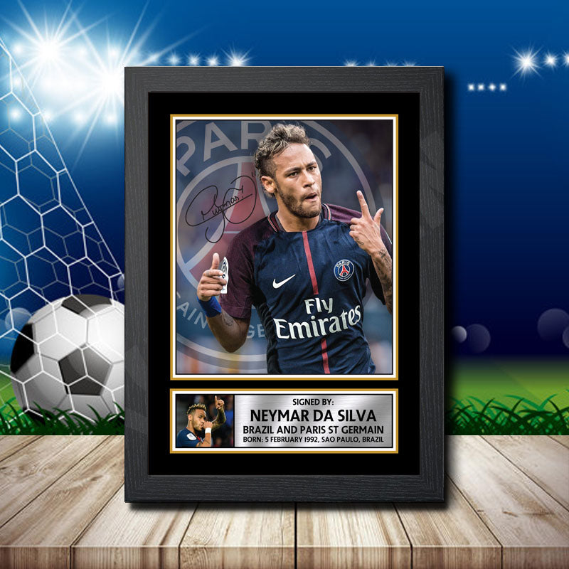 Neymar Psg 2 Printed Signature Footballers Star Poster Print Framed Wall Art Gift – Neymar Psg 2 Printed Signature Footballers Star Poster Print