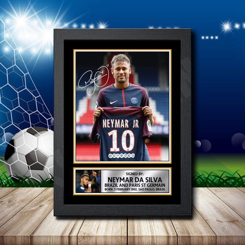 Neymar Psg 5 Printed Signature Footballers Star Poster Print Framed Wall Art Gift – Neymar Psg 5 Printed Signature Footballers Star Poster Print