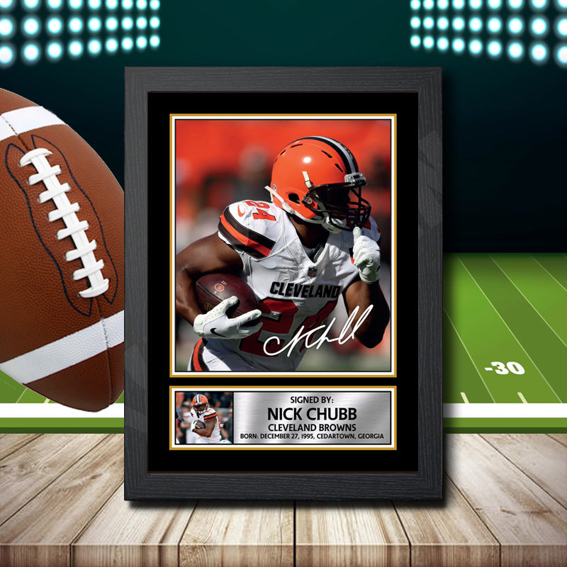 Nick Chubb – Printed Signature NFL Star Print – Nick Chubb
