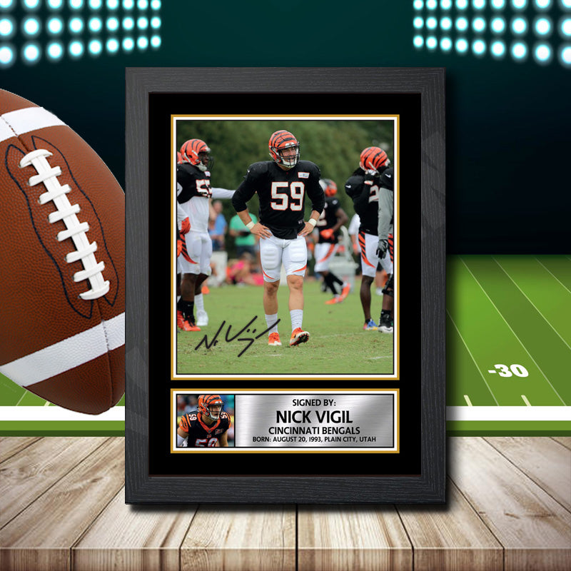 Nick Vigil – Printed Signature NFL Star Print – Nick Vigil
