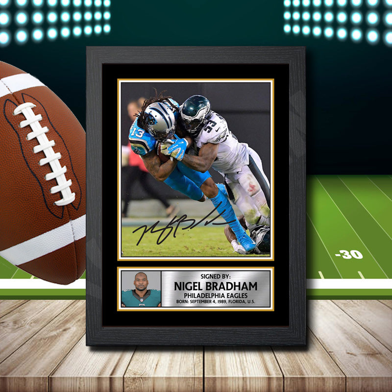 Nigel Bradham 2 – Printed Signature NFL Star Print – Nigel Bradham 2