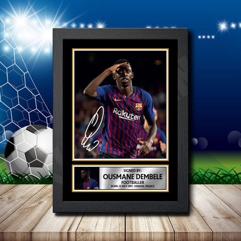 Ousmane Dembele Printed Signature Footballers Star Poster Print Framed Wall Art Gift – Ousmane Dembele Printed Signature Footballers Star Poster Print