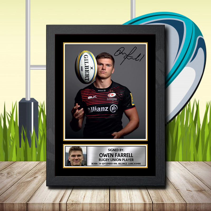 Owen Farrell 1 Printed Signature Rugby Star Poster Print Framed Wall Art Gift β Owen Farrell 1 Printed Signature Rugby Star Poster Print