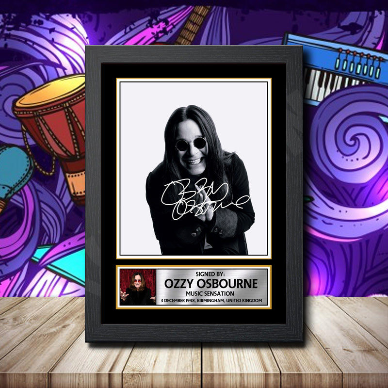 Ozzy Osbourne 1 Printed Signature Rock-Bands Star Poster Print Framed Wall Art Gift – Ozzy Osbourne 1 Printed Signature Rock-Bands Star Poster Print