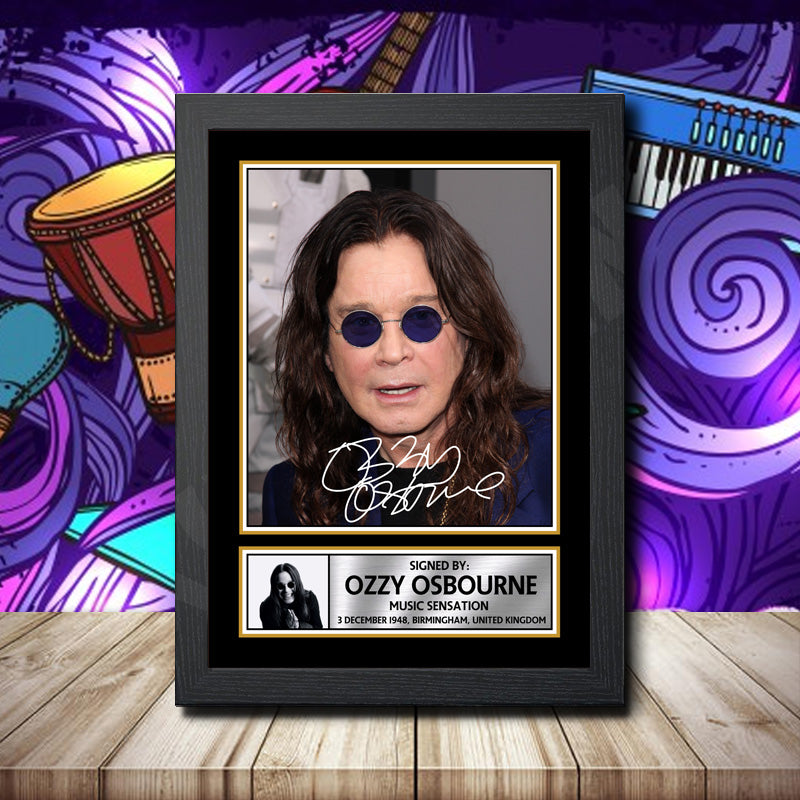Ozzy Osbourne 2 Printed Signature Rock-Bands Star Poster Print Framed Wall Art Gift – Ozzy Osbourne 2 Printed Signature Rock-Bands Star Poster Print