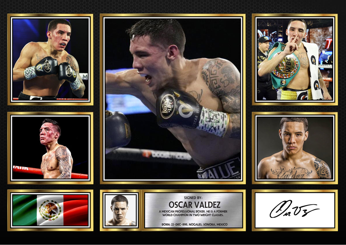 Oscar Valdez top boxer Printed Signature Print Landscape – A4 Poster
