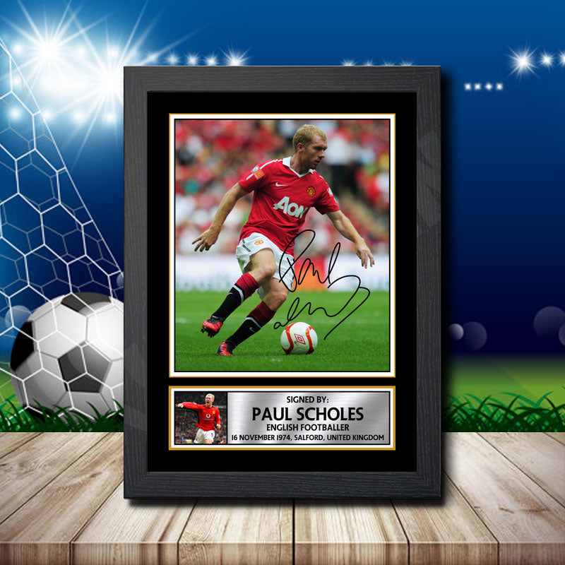 Paul Scholes 1 Printed Signature Footballers Star Poster Print Framed Wall Art Gift – Paul Scholes 1 Printed Signature Footballers Star Poster Print
