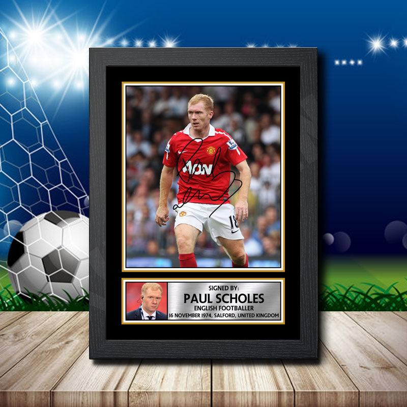 Paul Scholes 2 Printed Signature Footballers Star Poster Print Framed Wall Art Gift β Paul Scholes 2 Printed Signature Footballers Star Poster Print