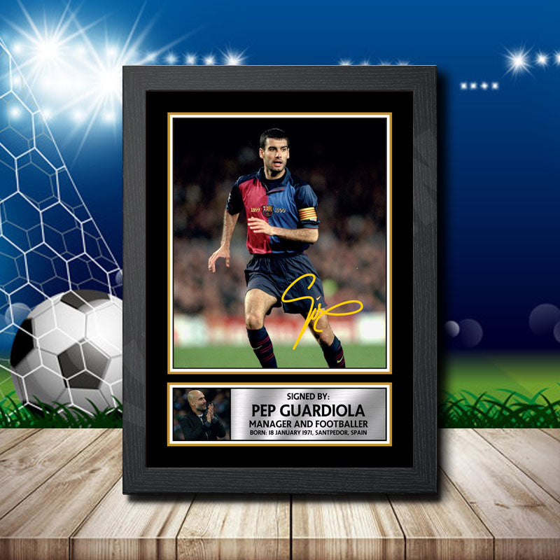 Pep Guardiola Printed Signature Footballers Star Poster Print Framed Wall Art Gift – Pep Guardiola Printed Signature Footballers Star Poster Print