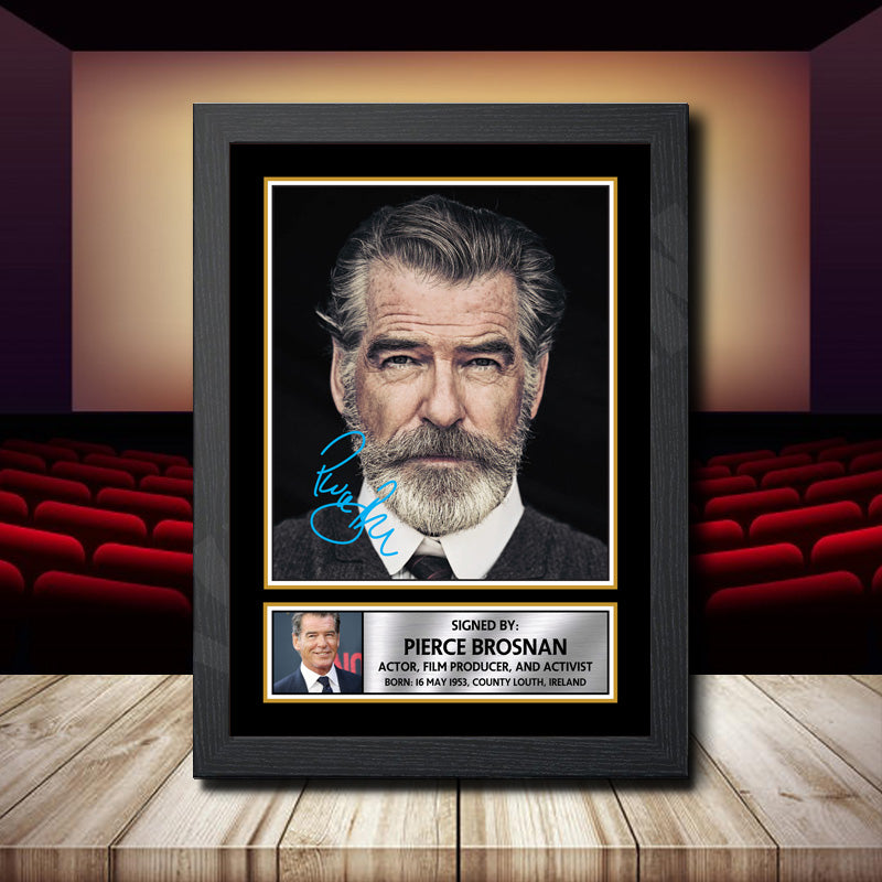 Pierce Brosnan Printed Signature Movie Star Poster Print Framed Wall Art Gift – Pierce Brosnan Printed Signature Movie Star Poster Print