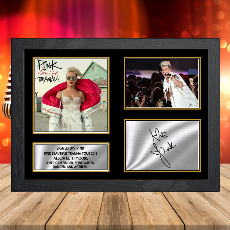 Pink Beautiful Trauma Tour 2018 – Printed Signature Music-Landscape Star Print – Pink Beautiful Trauma Tour 2018