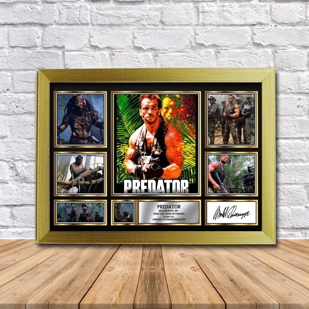 Predator Movie Gift Framed Printed Signature Star Poster Print Wall Art Gift