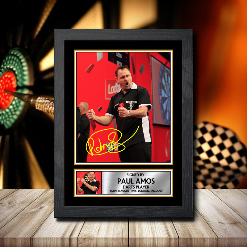 Paul Amos Printed Signature Darts Star Poster Print Framed Wall Art Gift β Paul Amos Printed Signature Darts Star Poster Print