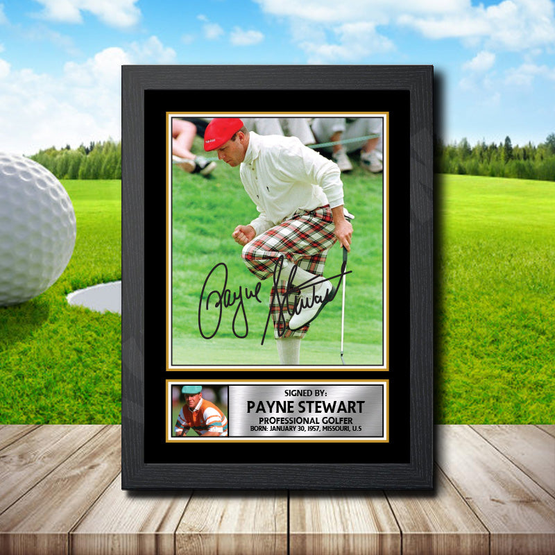 Payne Stewart Golf Printed Signature Poster Print Gift